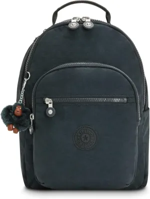 Kipling Women's Seoul Small Backpack, Durable, Padded Shoulder Straps with Tablet Sleeve, Bag, True Blue Tonal, 10.5''L x 13.75''H x 6.75''D (KI40824DX)
