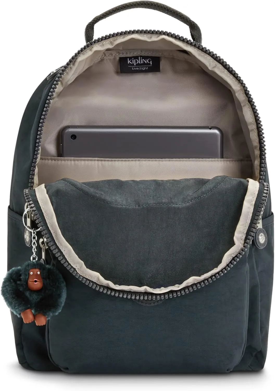 Kipling Women's Seoul Small Backpack, Durable, Padded Shoulder Straps with Tablet Sleeve, Bag, True Blue Tonal, 10.5''L x 13.75''H x 6.75''D (KI40824DX)