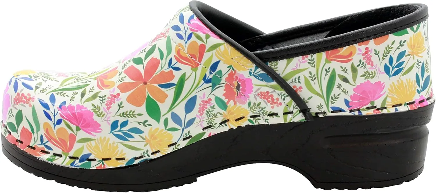 KLÄGN Women's Professional Printed Leather Clogs