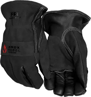 Knox Nexon Leather Work Gloves for Men & Women | Rebel FR Cowhide Working Gloves with Double Palm | Premium Quality & Durable