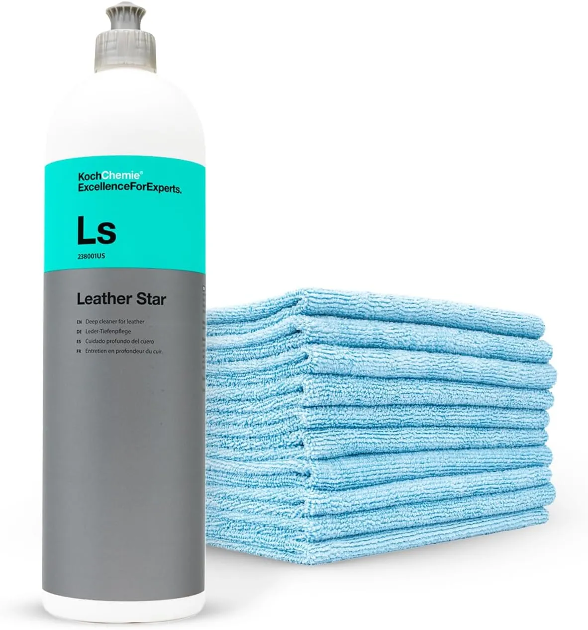 KOCHCHEMIE Koch-Chemie Leather Star Cleaner & The Rag Company Edgless 300 Towel Bundle