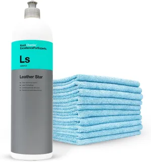 KOCHCHEMIE Koch-Chemie Leather Star Cleaner & The Rag Company Edgless 300 Towel Bundle