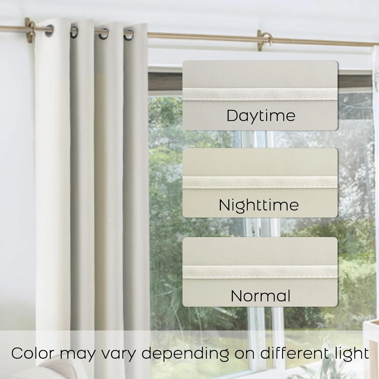 KOUFALL 60 Inch Wide Room Divider Curtains 2 Panel Set Split Privacy Sound Proof Boho Room Curtains for Sliding Glass Patio Doors,Cream Beige White,Total Width 120 x 84 Inch Long