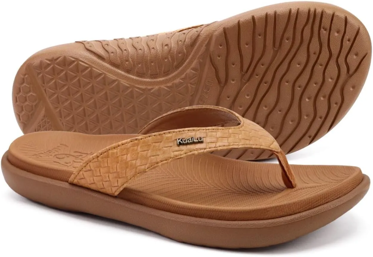 KuaiLu Womens Flip Flops Ladies Yoga Mat Comfortable Walking Thong Sandals With Plantar Fasciitis Arch Support Slip On Indoor Outdoor For Summer