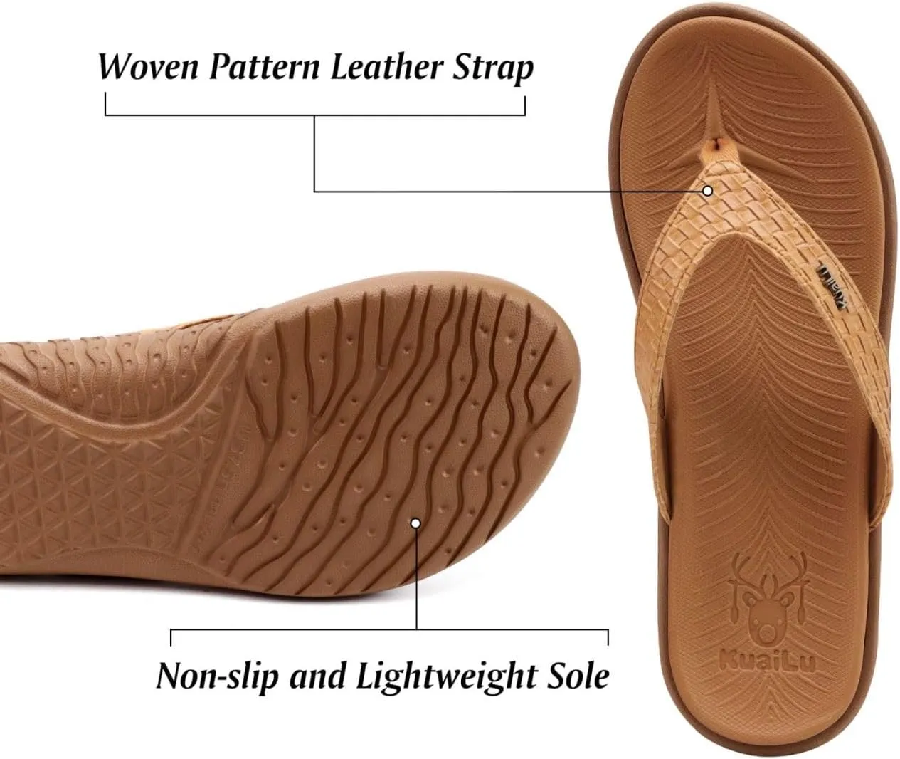 KuaiLu Womens Flip Flops Ladies Yoga Mat Comfortable Walking Thong Sandals With Plantar Fasciitis Arch Support Slip On Indoor Outdoor For Summer