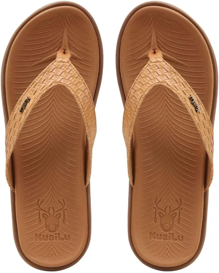 KuaiLu Womens Flip Flops Ladies Yoga Mat Comfortable Walking Thong Sandals With Plantar Fasciitis Arch Support Slip On Indoor Outdoor For Summer