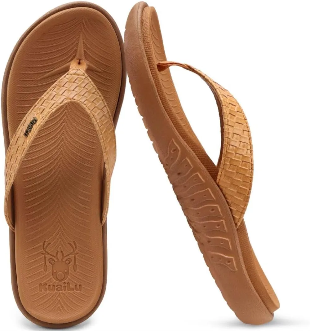 KuaiLu Womens Flip Flops Ladies Yoga Mat Comfortable Walking Thong Sandals With Plantar Fasciitis Arch Support Slip On Indoor Outdoor For Summer