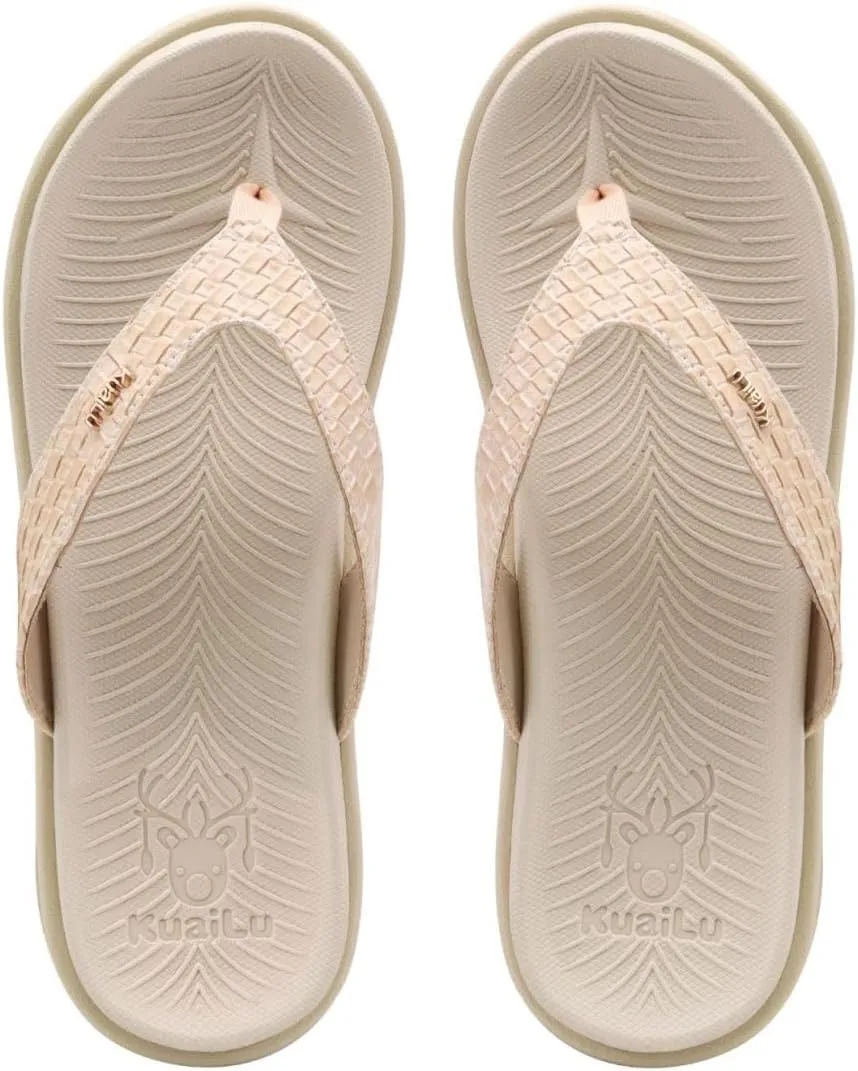 KuaiLu Womens Flip Flops Ladies Yoga Mat Comfortable Walking Thong Sandals With Plantar Fasciitis Arch Support Slip On Indoor Outdoor For Summer
