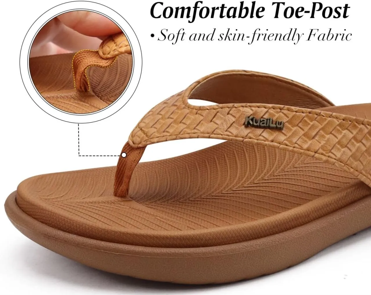 KuaiLu Womens Flip Flops Ladies Yoga Mat Comfortable Walking Thong Sandals With Plantar Fasciitis Arch Support Slip On Indoor Outdoor For Summer