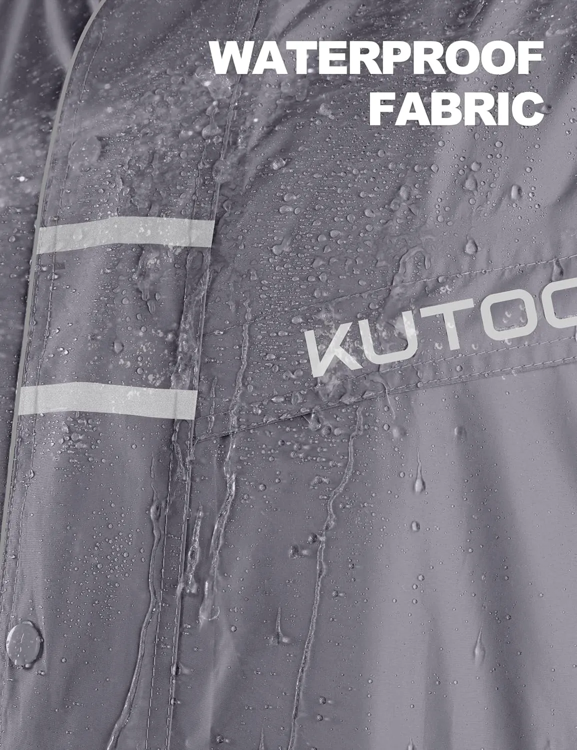 KUTOOK Men’s Rain Jacket Waterproof Hooded Lightweight Breathable Raincoat for Outdoor Cycling Hiking Running M-3XL