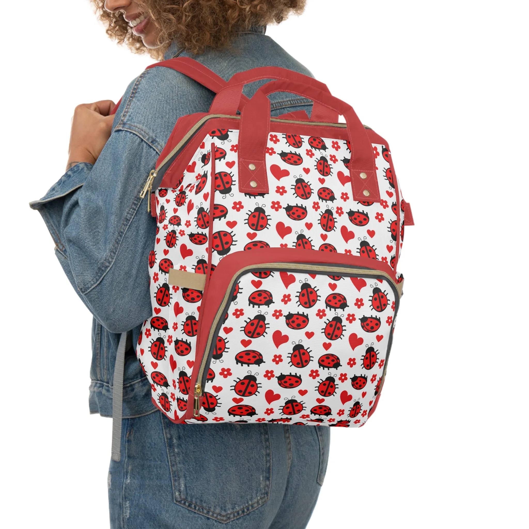 Ladybug Diaper Backpack - Adorable & Practical Baby Bag with Ladybug Patterns