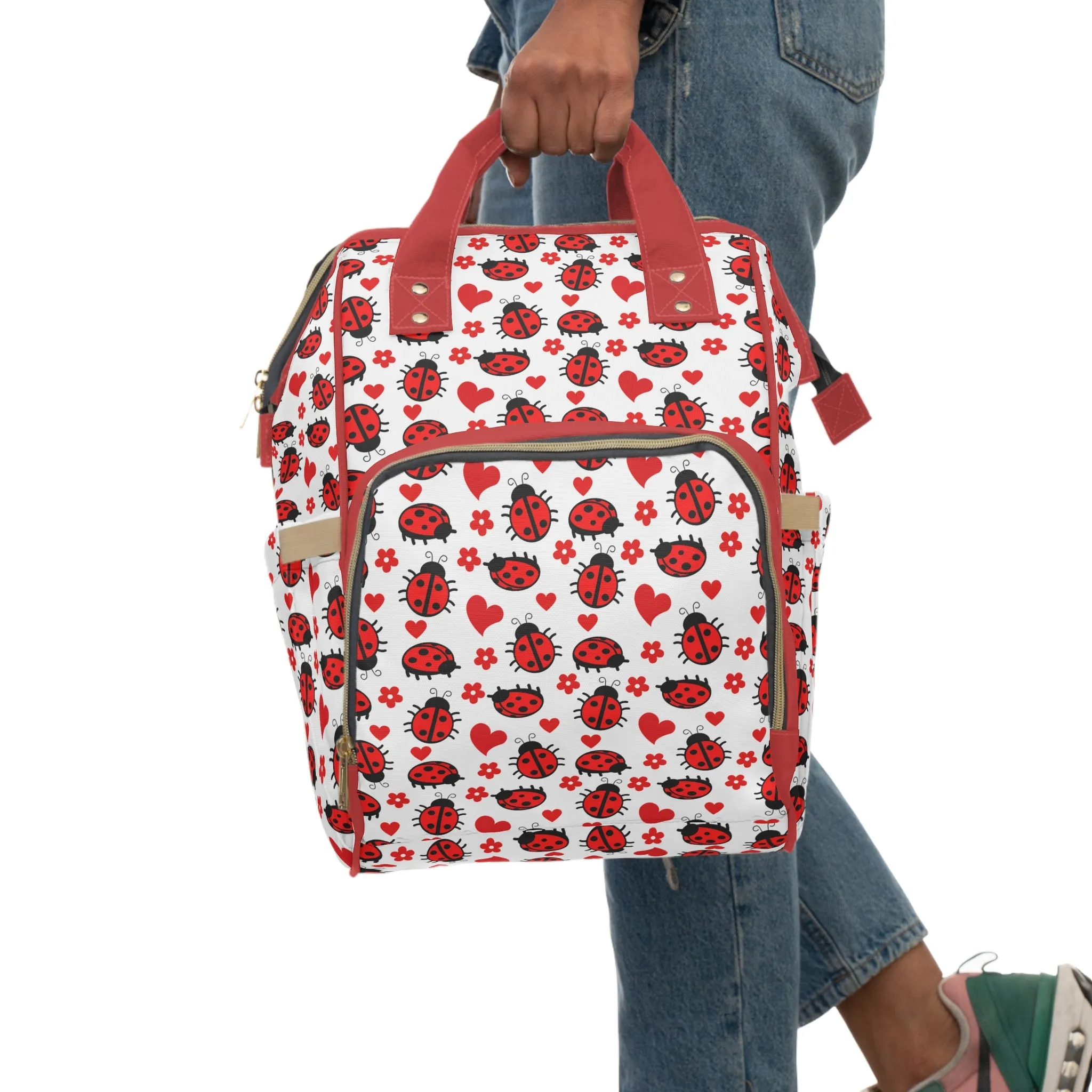 Ladybug Diaper Backpack - Adorable & Practical Baby Bag with Ladybug Patterns