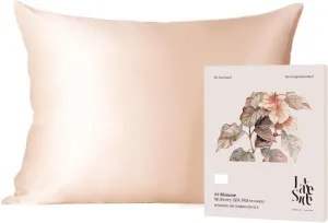 Lakeside Silk 100% Pure Mulberry Silk Pillowcase - 22 Momme 6A Grade - Nighttime Skincare & Hair Care Hydrating Pillow Cover - Sponge Wash Bag Included - Best Gift (Afterglow, Queen (20"x30"))