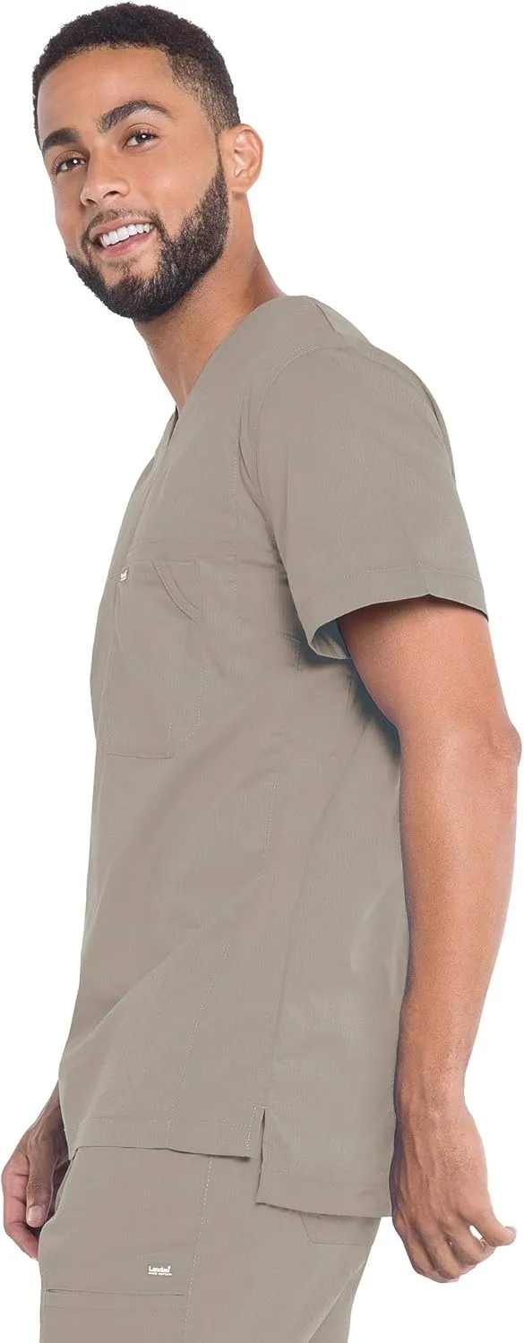 Landau Rip Stop Relaxed Fit Comfort Stretch 1-Pocket Scrub Top for Men 4127