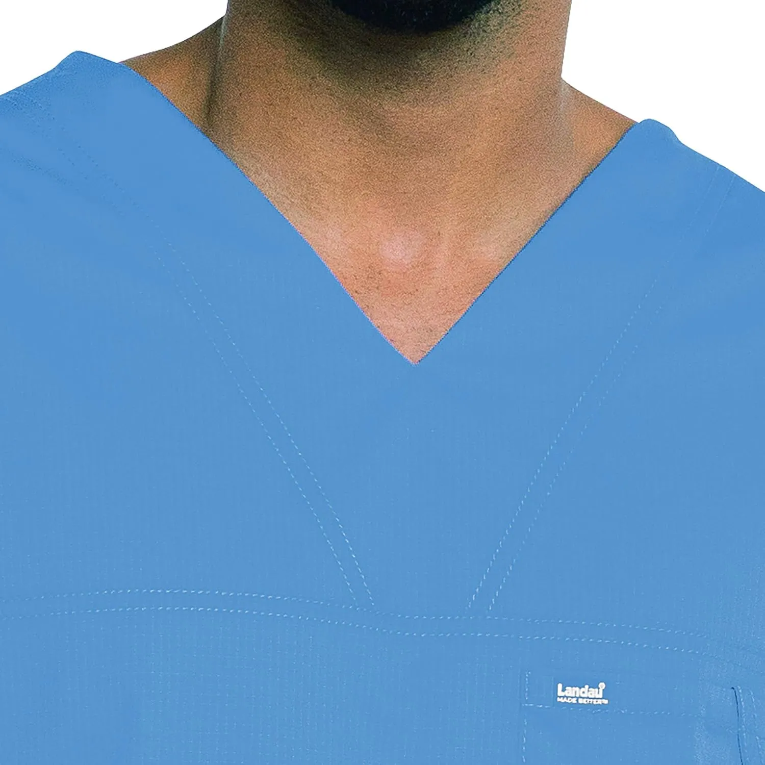 Landau Rip Stop Relaxed Fit Comfort Stretch 1-Pocket Scrub Top for Men 4127