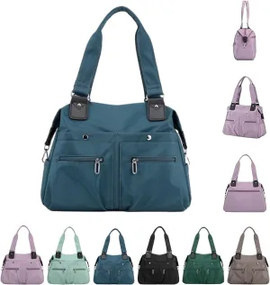 Langrents Nylon Tote Bag, Langrents Large Capacity Waterproof Multi Pocket Shoulder Bag, Womens Messenger Travel Bag