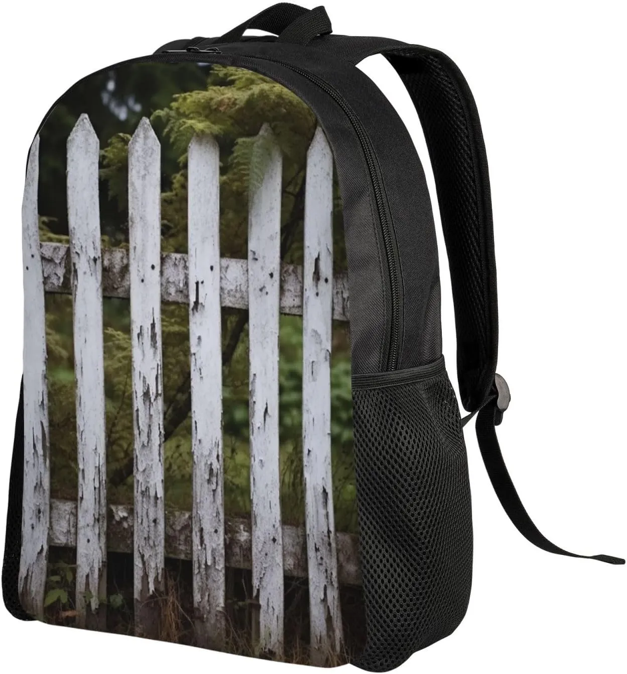 Laptop Backpack for Men Women Carry On Backpack Aged White Fence Backpack Lightweight Travel Bag Casual Daypack