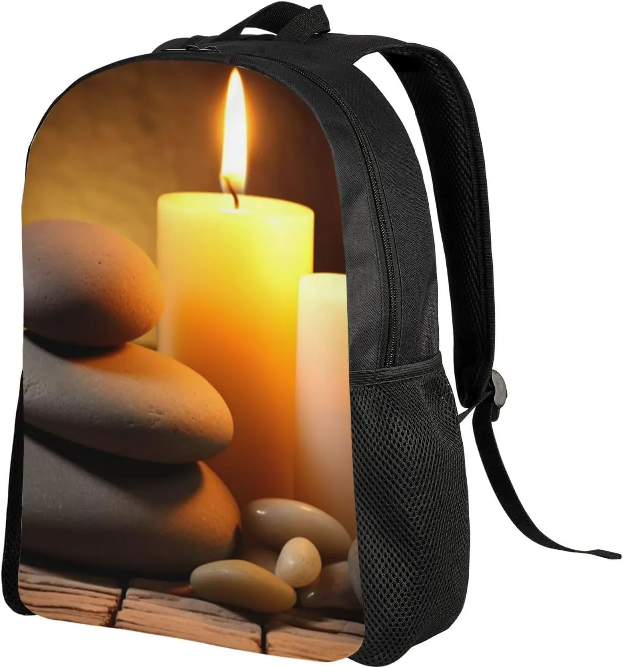 Laptop Backpack for Men Women Carry On Backpack Candles and Stone Backpack Lightweight Travel Bag Casual Daypack