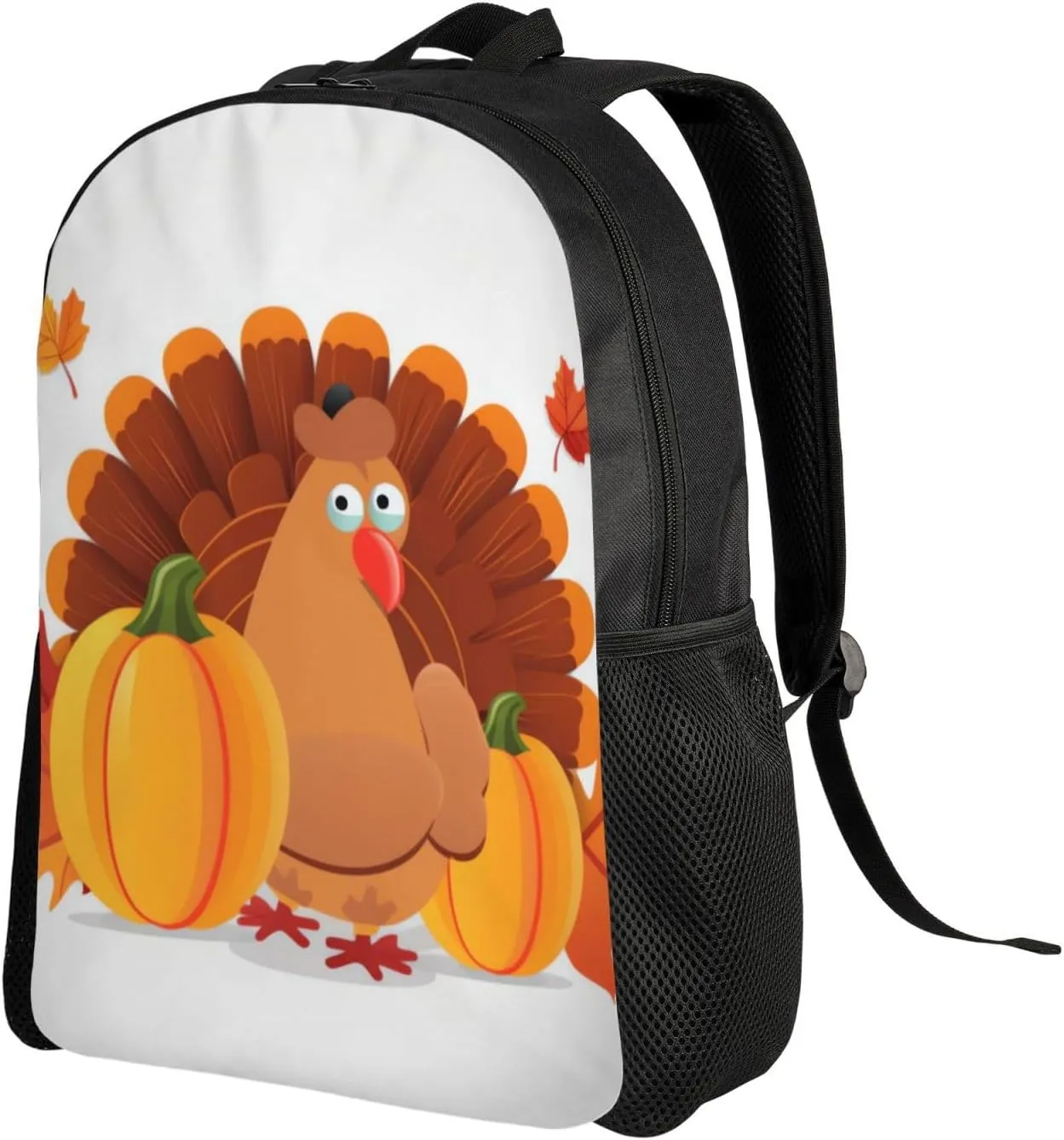 Laptop Backpack for Men Women Carry On Backpack Happy Thanksgiving Turkey Pumpkin Backpack Lightweight Travel Bag Casual Daypack