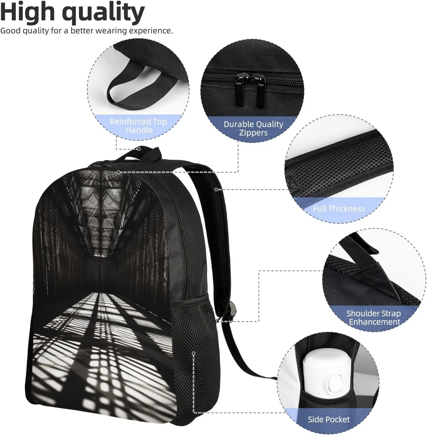 Laptop Backpack for Men Women Carry On Backpack Patterns of Light Backpack Lightweight Travel Bag Casual Daypack