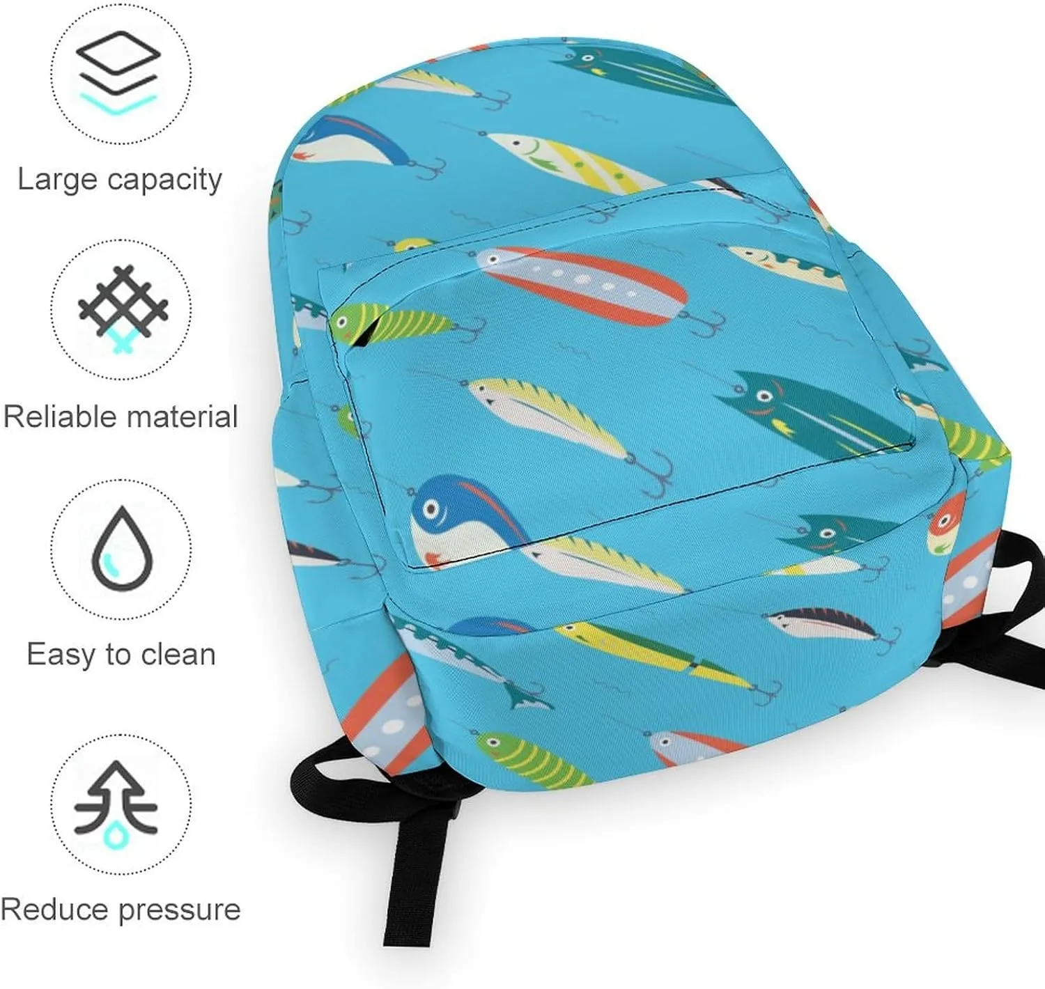 Laptop Backpack for Men Women Funny Fishing Bait Travel Work Backpack with Compartment Large Capacity Summer Daypack Business Work Bag