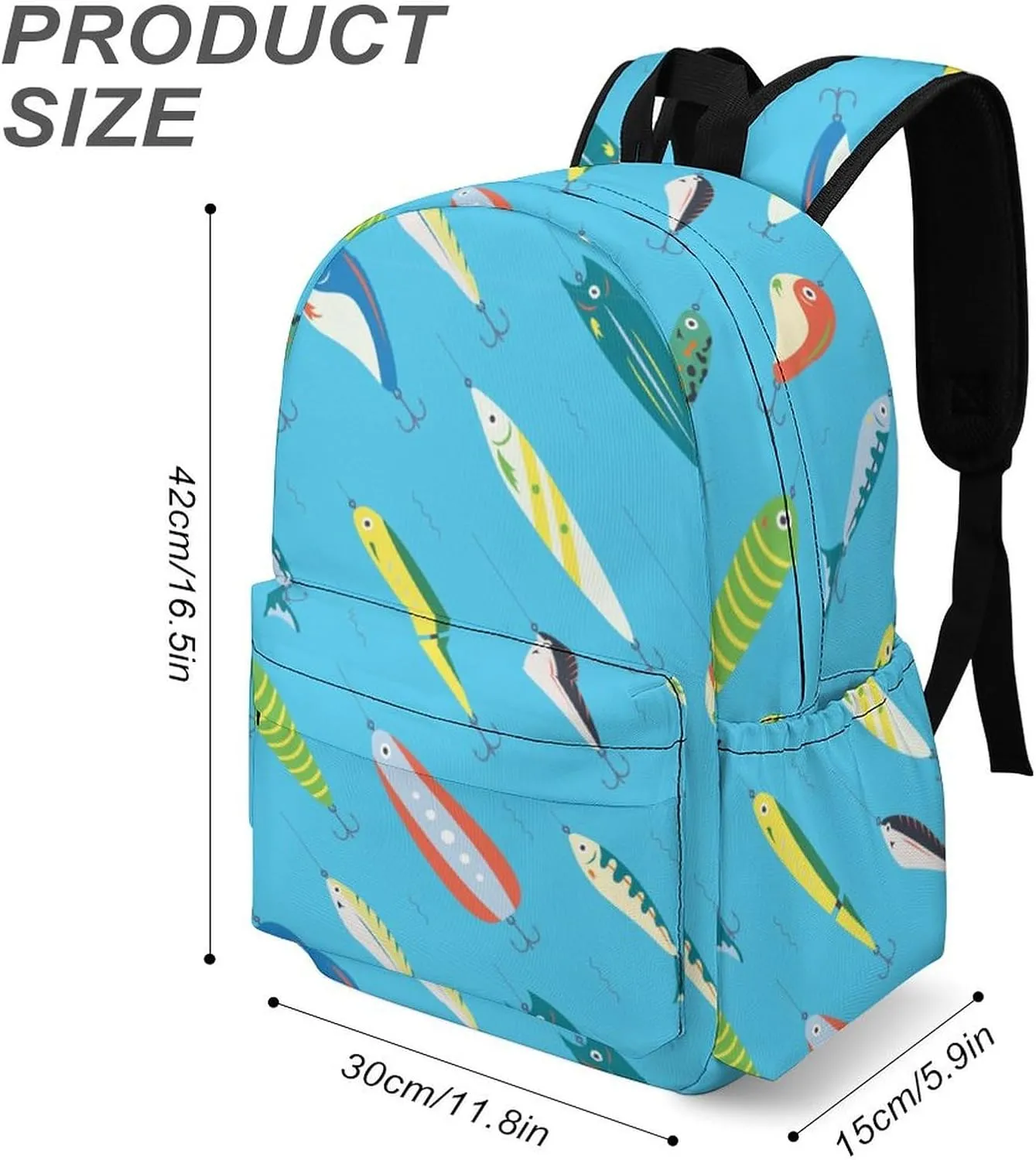 Laptop Backpack for Men Women Funny Fishing Bait Travel Work Backpack with Compartment Large Capacity Summer Daypack Business Work Bag