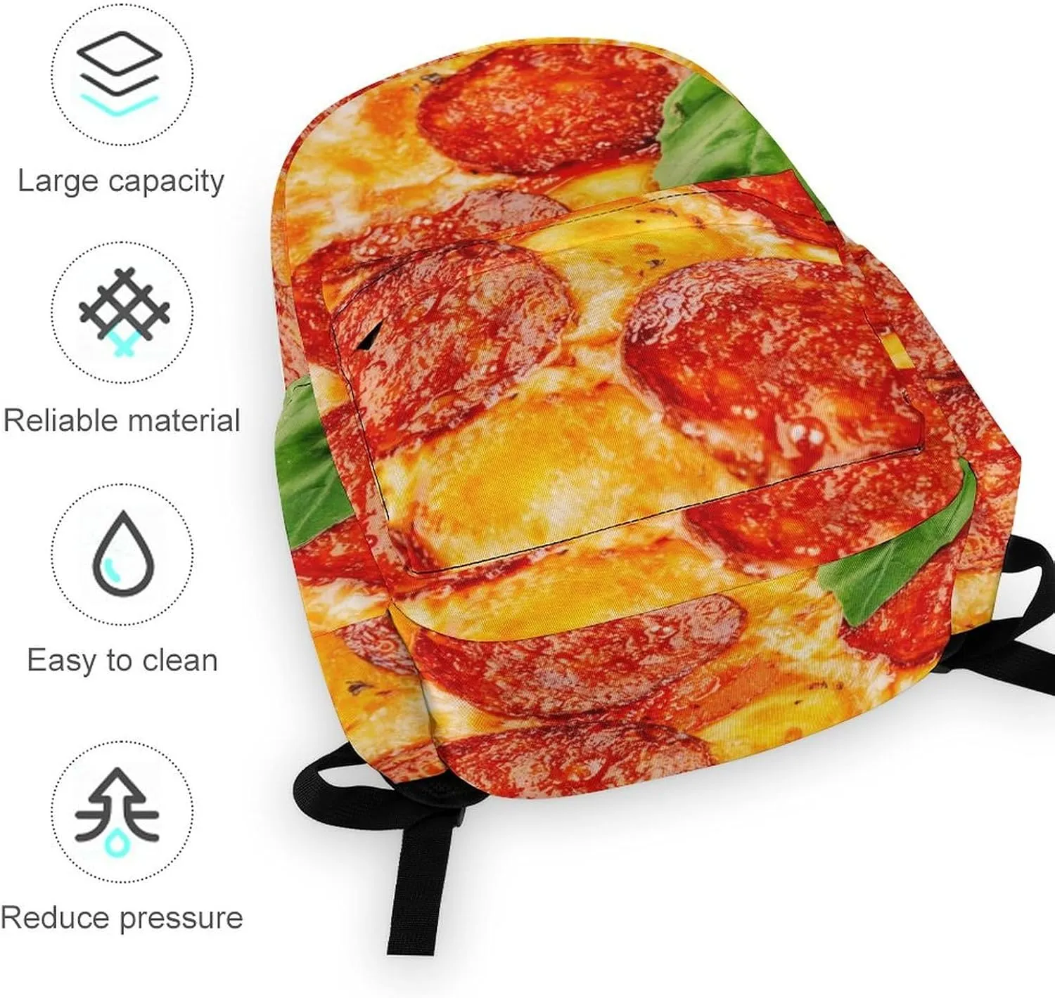 Laptop Backpack for Men Women Thinly Sliced Pepperoni Travel Work Backpack with Compartment Large Capacity Pizza Food Daypack Business Work Bag