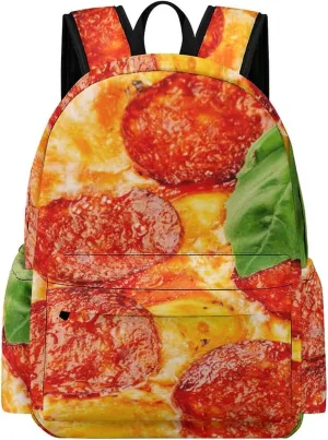 Laptop Backpack for Men Women Thinly Sliced Pepperoni Travel Work Backpack with Compartment Large Capacity Pizza Food Daypack Business Work Bag