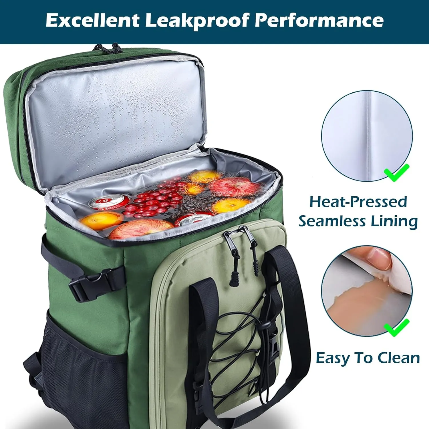 Large Backpack Cooler,40 Cans Leak Proof & Waterproof & Insulated Cooler Backpack, Soft Cooler Bag for Men & Women, Ice Chest for Camping,Beach,Picnic,Lunch,Travel,Fishing