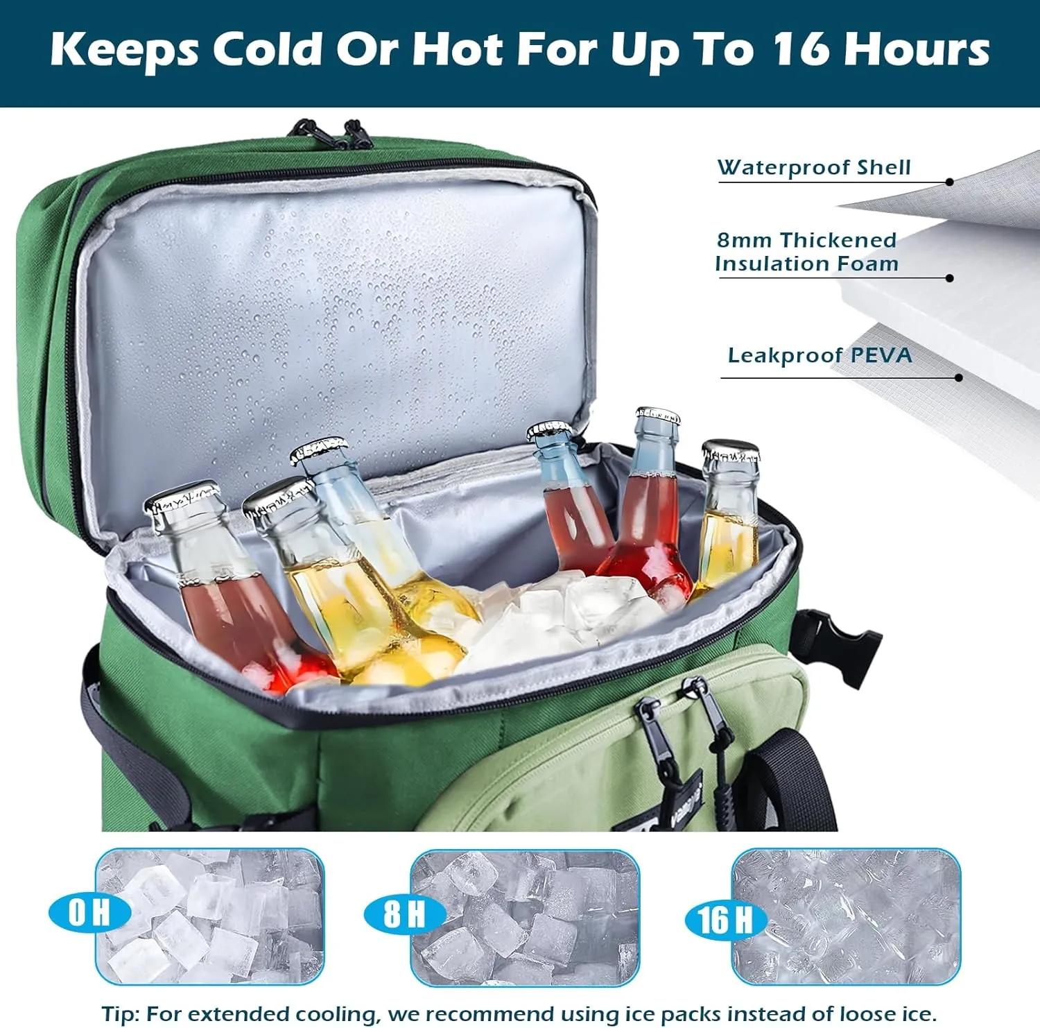 Large Backpack Cooler,40 Cans Leak Proof & Waterproof & Insulated Cooler Backpack, Soft Cooler Bag for Men & Women, Ice Chest for Camping,Beach,Picnic,Lunch,Travel,Fishing