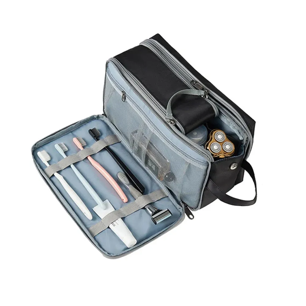 Large Capacity Toiletries Bag for Convenient Travel Multi-Layer Full Open Makeup Organizer Handheld Cosmetic Storage Bag