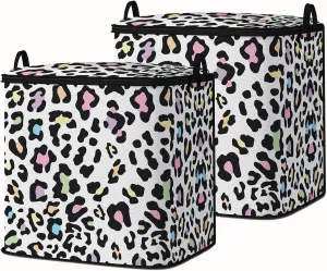 Large Comforter Storage Bag with Zipper,Closet Organizer for Clothes/Blankets/Quilts/Pillows,Fabric Moving Bags with Portable Handles 95L(2-Pack)
