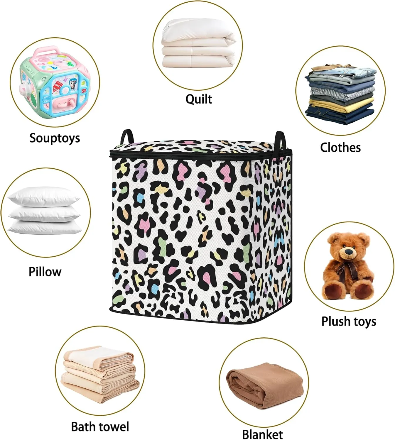Large Comforter Storage Bag with Zipper,Closet Organizer for Clothes/Blankets/Quilts/Pillows,Fabric Moving Bags with Portable Handles 95L(2-Pack)