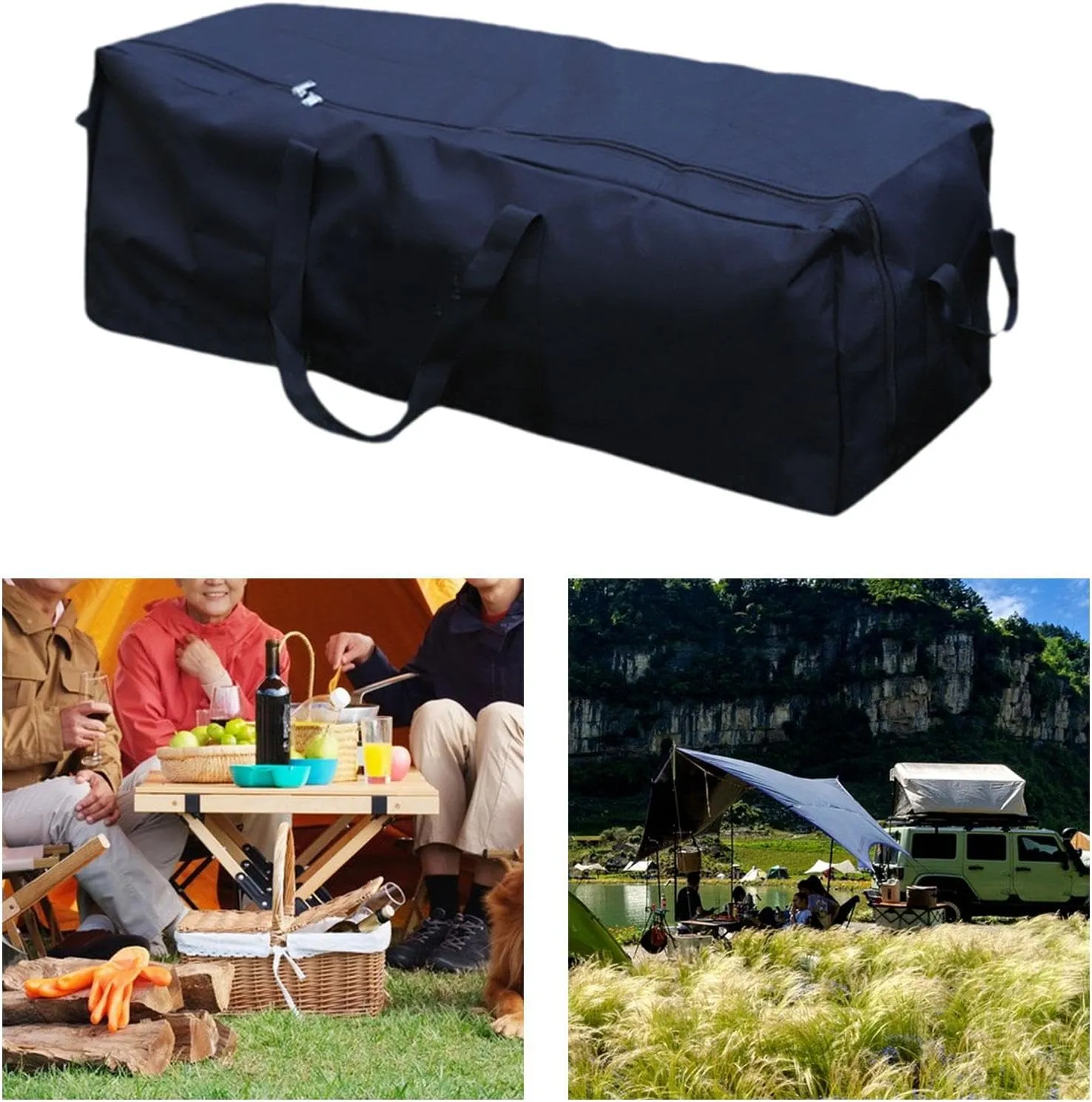 Large Duffle Bag for Camping and Outdoor Activities with Zipper Closure, L