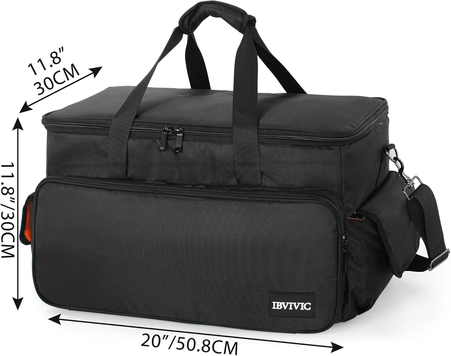 Large Gig Bag Cable File Bag With Adjustable Dividers Dj Cable Gig Bag for Cables, Cords,DJ Gear,Musicians Accessories 20 inch
