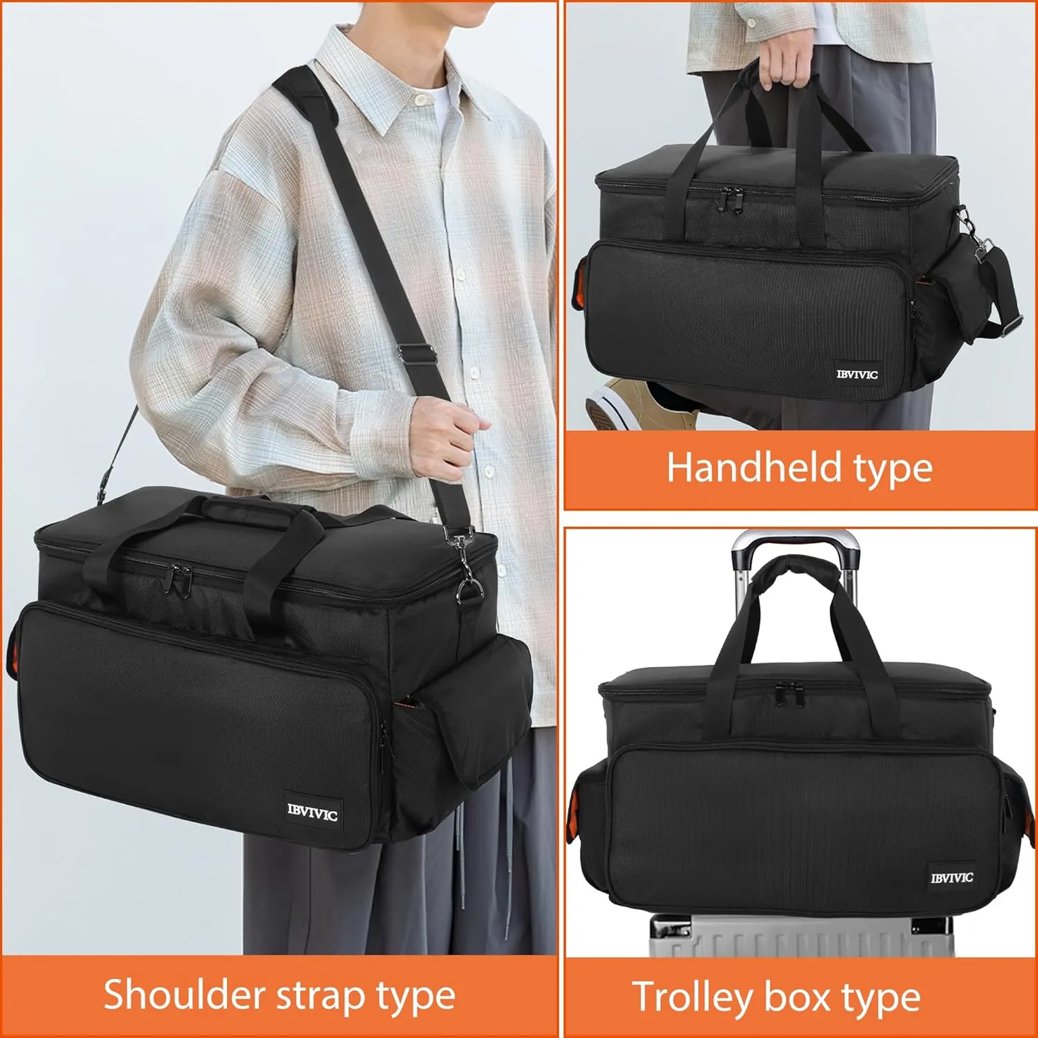 Large Gig Bag Cable File Bag With Adjustable Dividers Dj Cable Gig Bag for Cables, Cords,DJ Gear,Musicians Accessories 20 inch