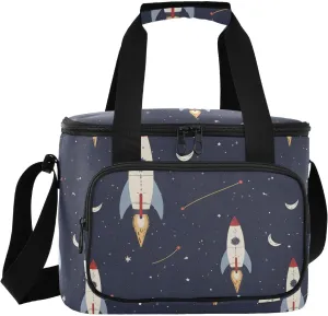 Large Lunch Bag Rockets Soar System Insulated Cooler Tote Soft Freeze Lunch Box for Adult Women Men Picnic Camping Beach Hiking 24-Can (18L)