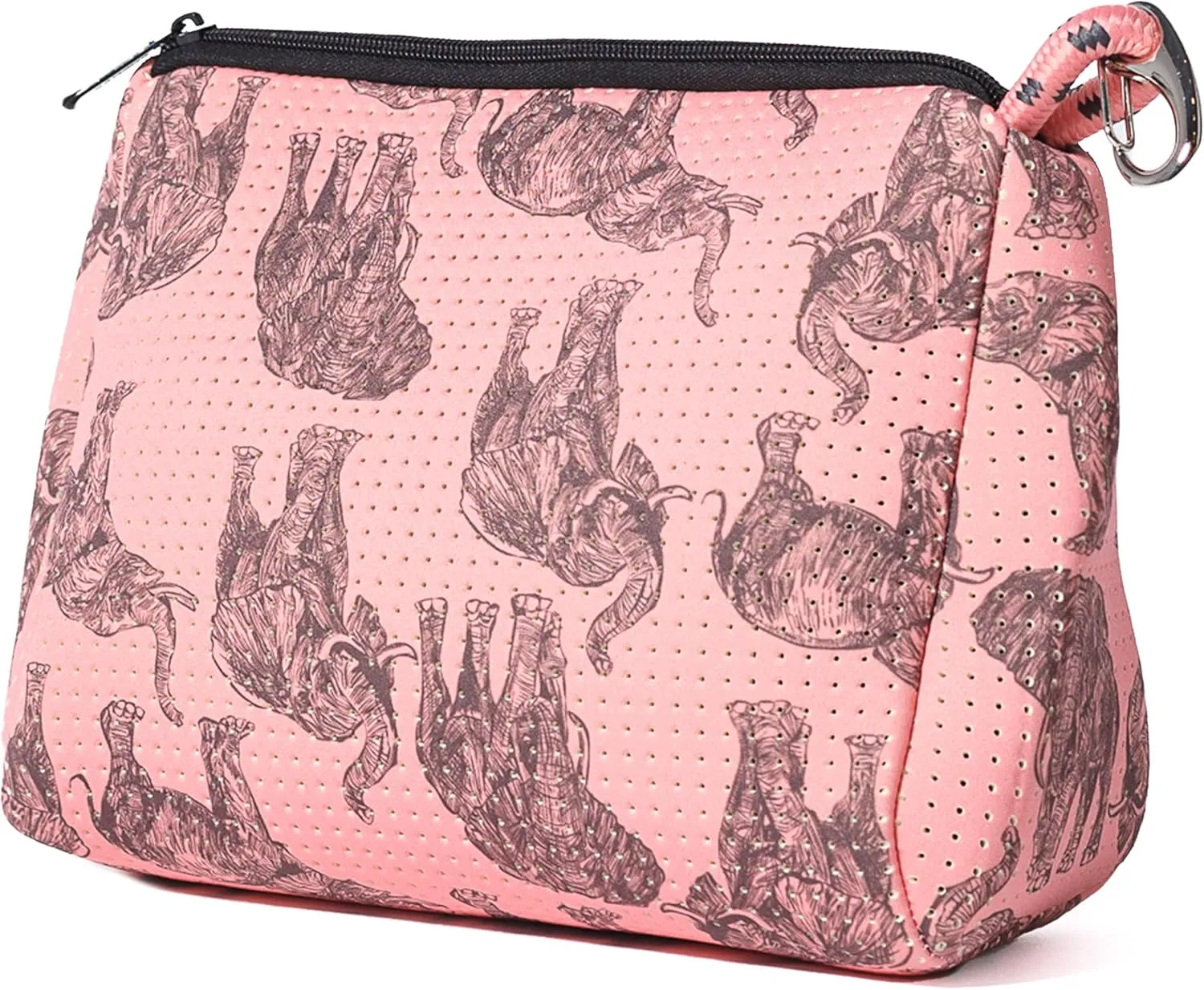 Large Makeup Bag with Zipper - Waterproof Neoprene Cosmetic Bag 7.7 x 10.75 x 5 inches