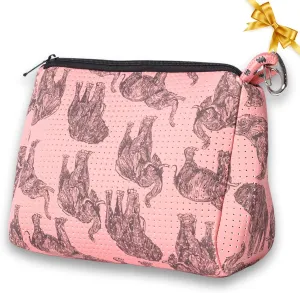 Large Makeup Bag with Zipper - Waterproof Neoprene Cosmetic Bag 7.7 x 10.75 x 5 inches
