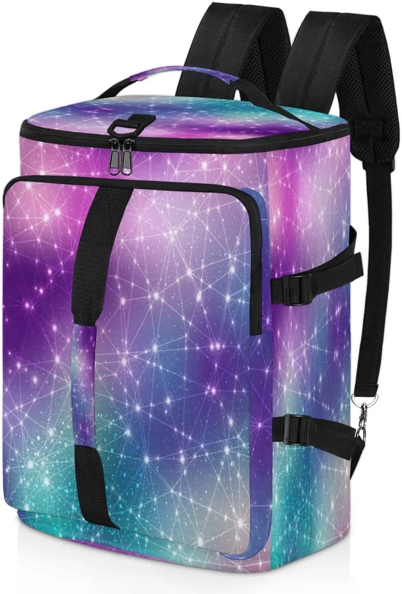 Large Sports Gym Bag With Shoe & Laptop Compartment 47L Waterproof Travel Duffel Bags for Men Women Galaxy Stars Luggage Backpack Duffle Bag