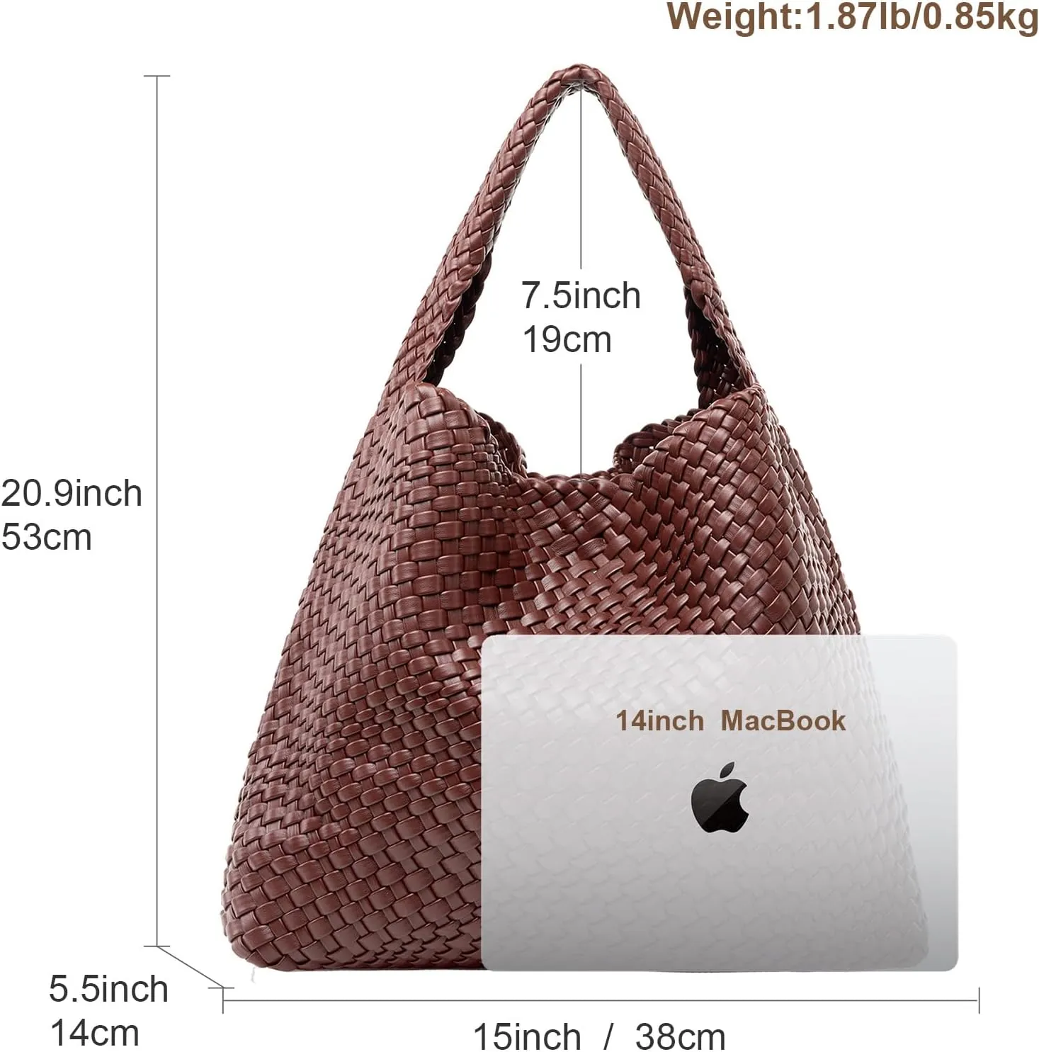 Large Woven Tote Bag for Women Weave Purse Woven Leather Handbag