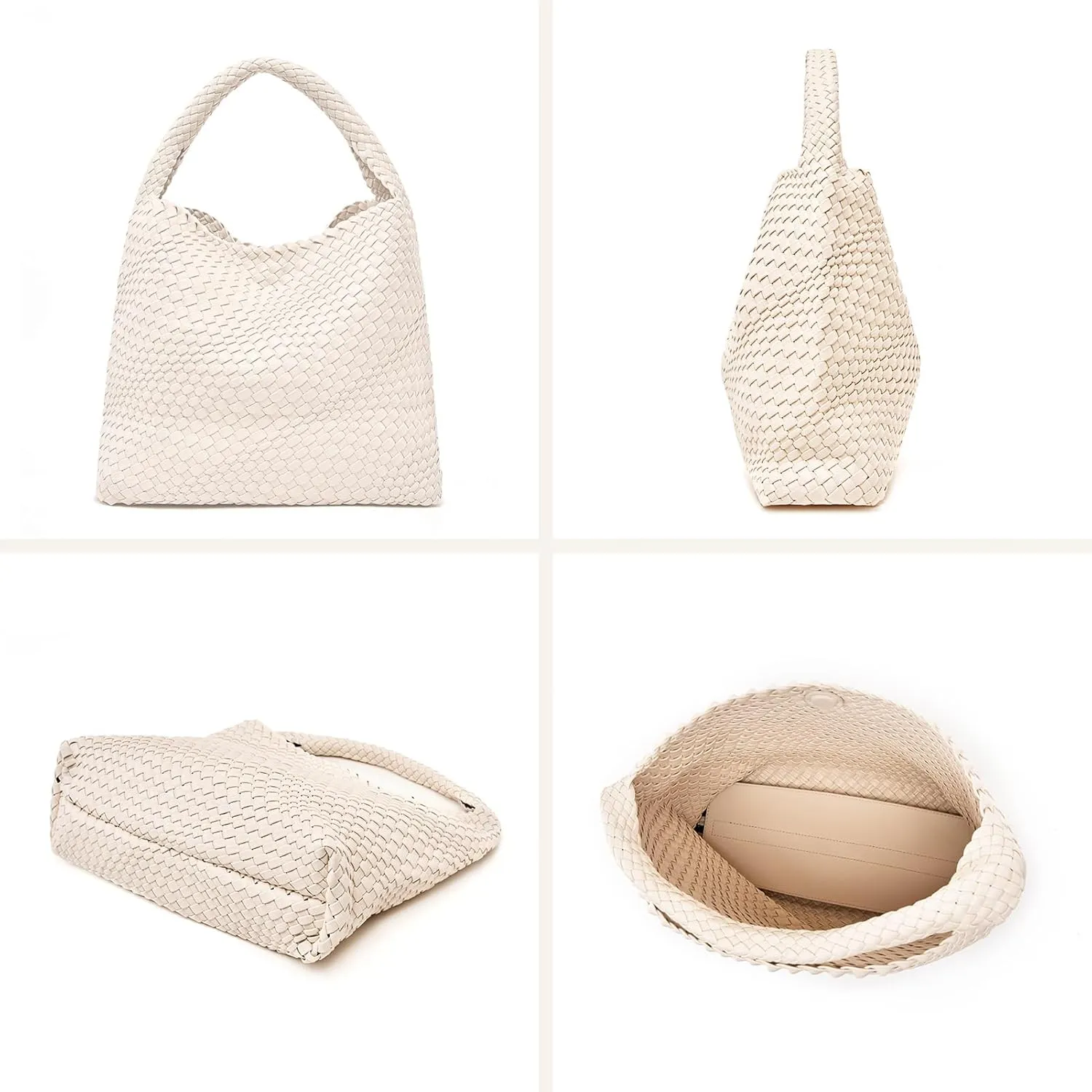 Large Woven Tote Bag for Women Weave Purse Woven Leather Handbag