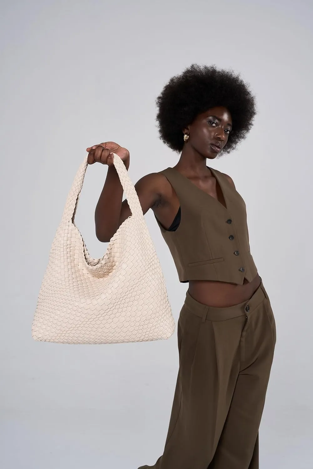 Large Woven Tote Bag for Women Weave Purse Woven Leather Handbag