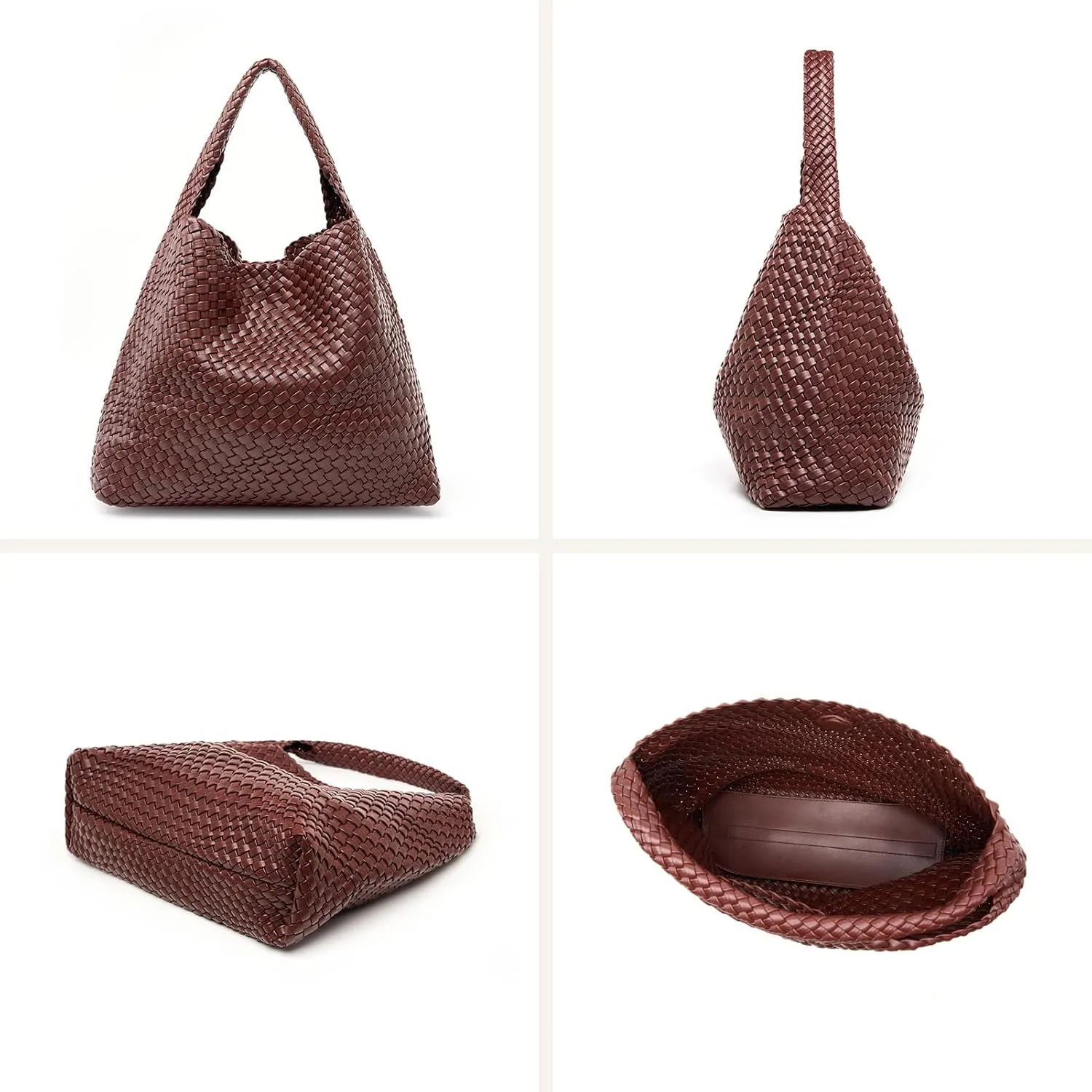 Large Woven Tote Bag for Women Weave Purse Woven Leather Handbag