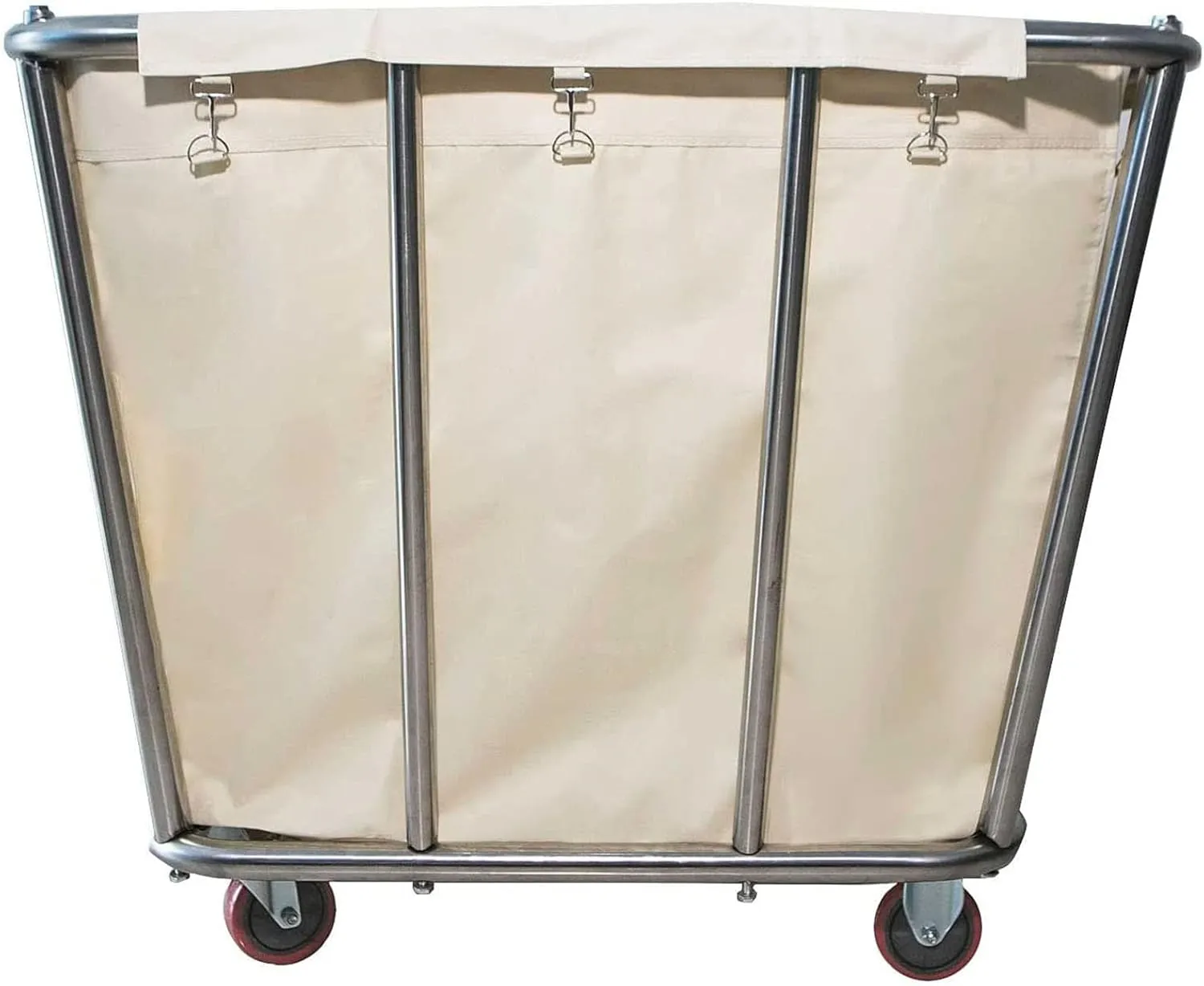 Laundry Cart Commercial,10 Bushel (350L) Large Industrial Rolling Laundry Hamper with 4 Inch Wheels,Home Heavy Duty Laundry Baskets with Stainless Steel Frame, 260 LBS Weight Capacity