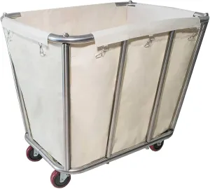 Laundry Cart Commercial,10 Bushel (350L) Large Industrial Rolling Laundry Hamper with 4 Inch Wheels,Home Heavy Duty Laundry Baskets with Stainless Steel Frame, 260 LBS Weight Capacity