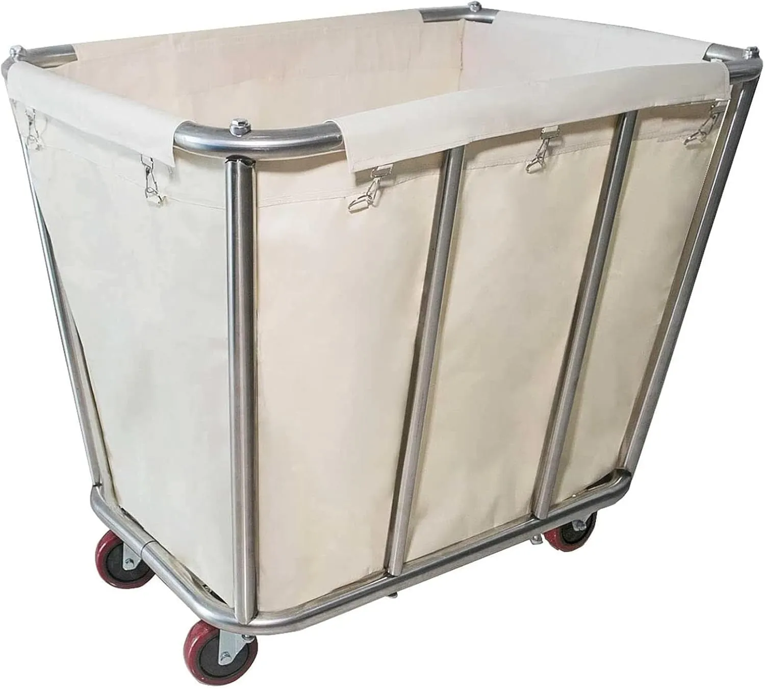 Laundry Cart Commercial,10 Bushel (350L) Large Industrial Rolling Laundry Hamper with 4 Inch Wheels,Home Heavy Duty Laundry Baskets with Stainless Steel Frame, 260 LBS Weight Capacity
