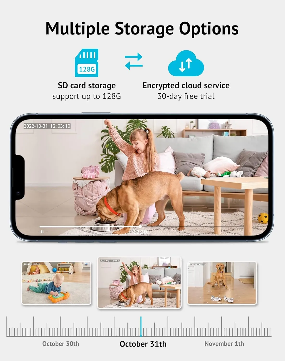 LaView Baby Monitor with Phone App (2 Pack), 1080P WiFi Pet Camera Indoor, 360° Home Security Camera with Motion & Sound Detection, Two-Way Audio, Night Vision, Local & Cloud Storage, Works with Alexa