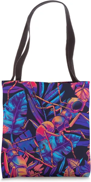 Leafcutter Ant Synthwave Animal Wildlife Pattern Tote Bag