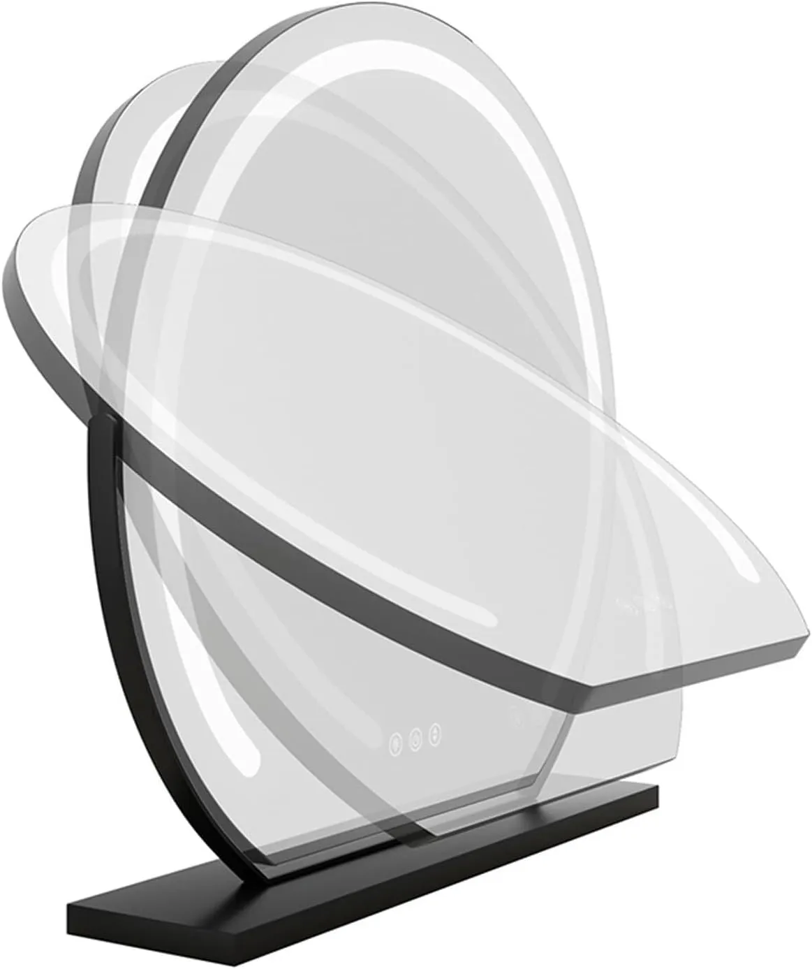 LED Lighted Vanity Mirror with 360° Rotation - Round Makeup Mirror with Smart Touch Control, Dimmable 3 Colors for Bedroom Tabletop, 40cm White